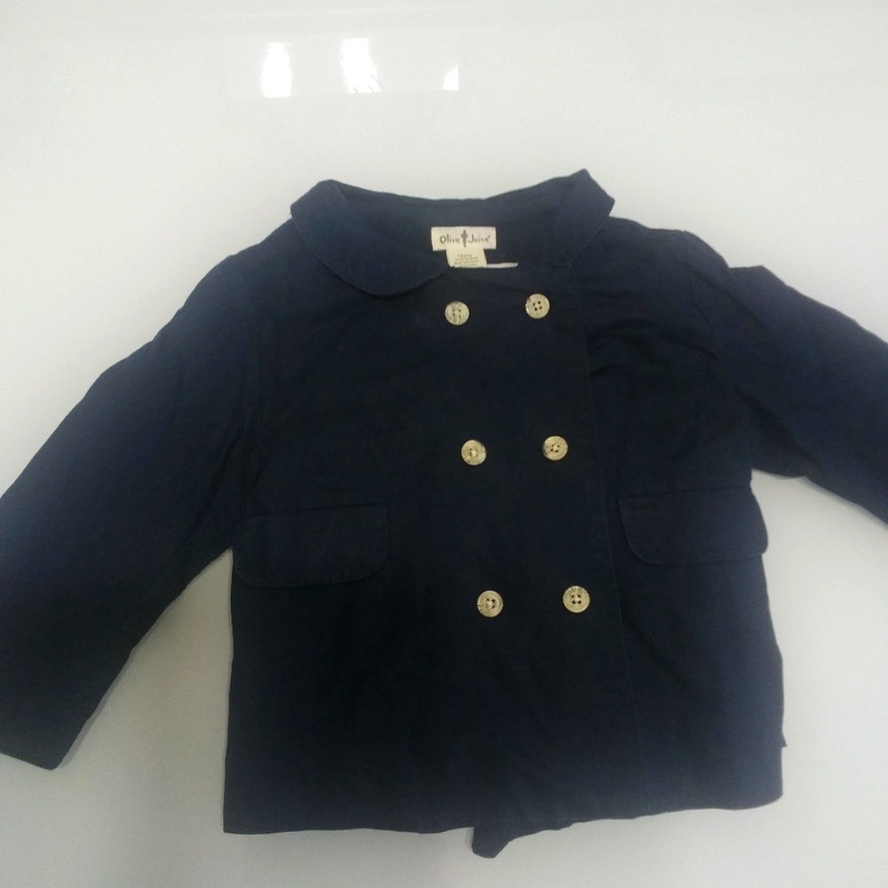 Olive juice brand navy pea jacket in 18 months and 4 year
